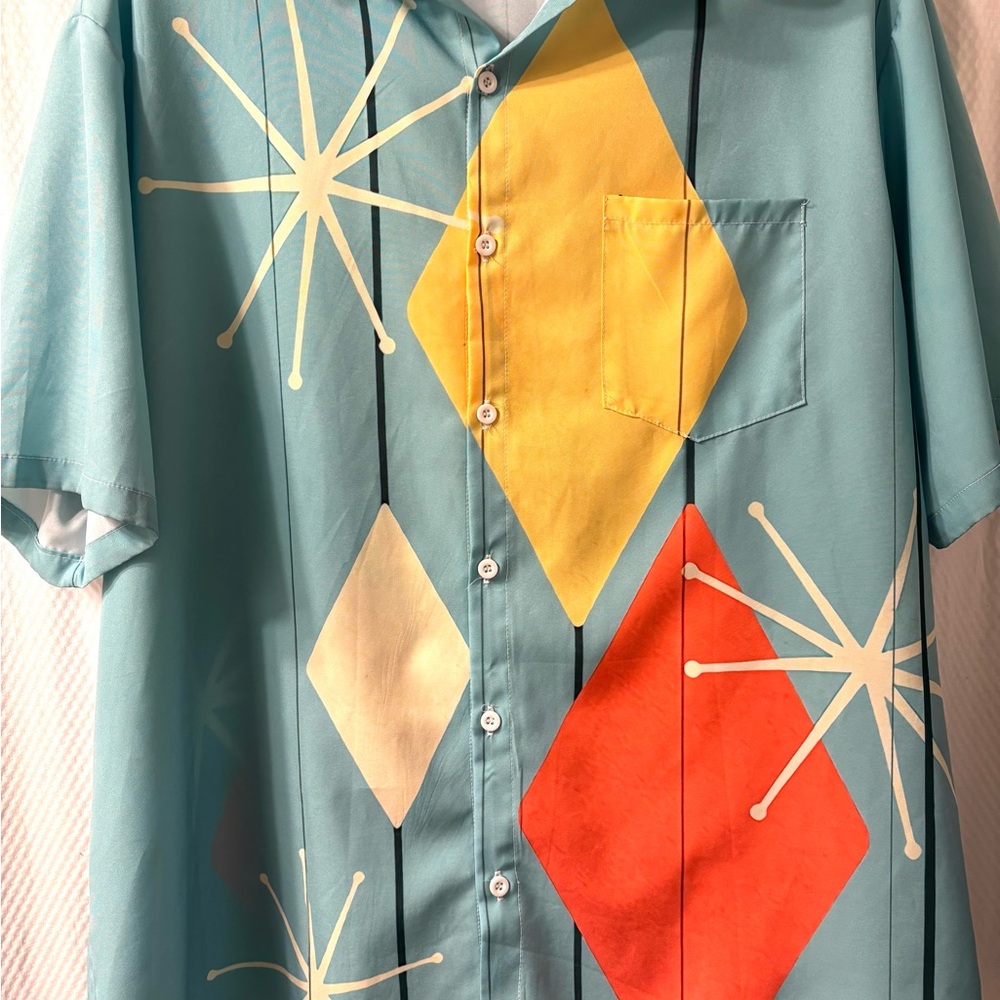 Colorful Geometric Button-Up Shirt